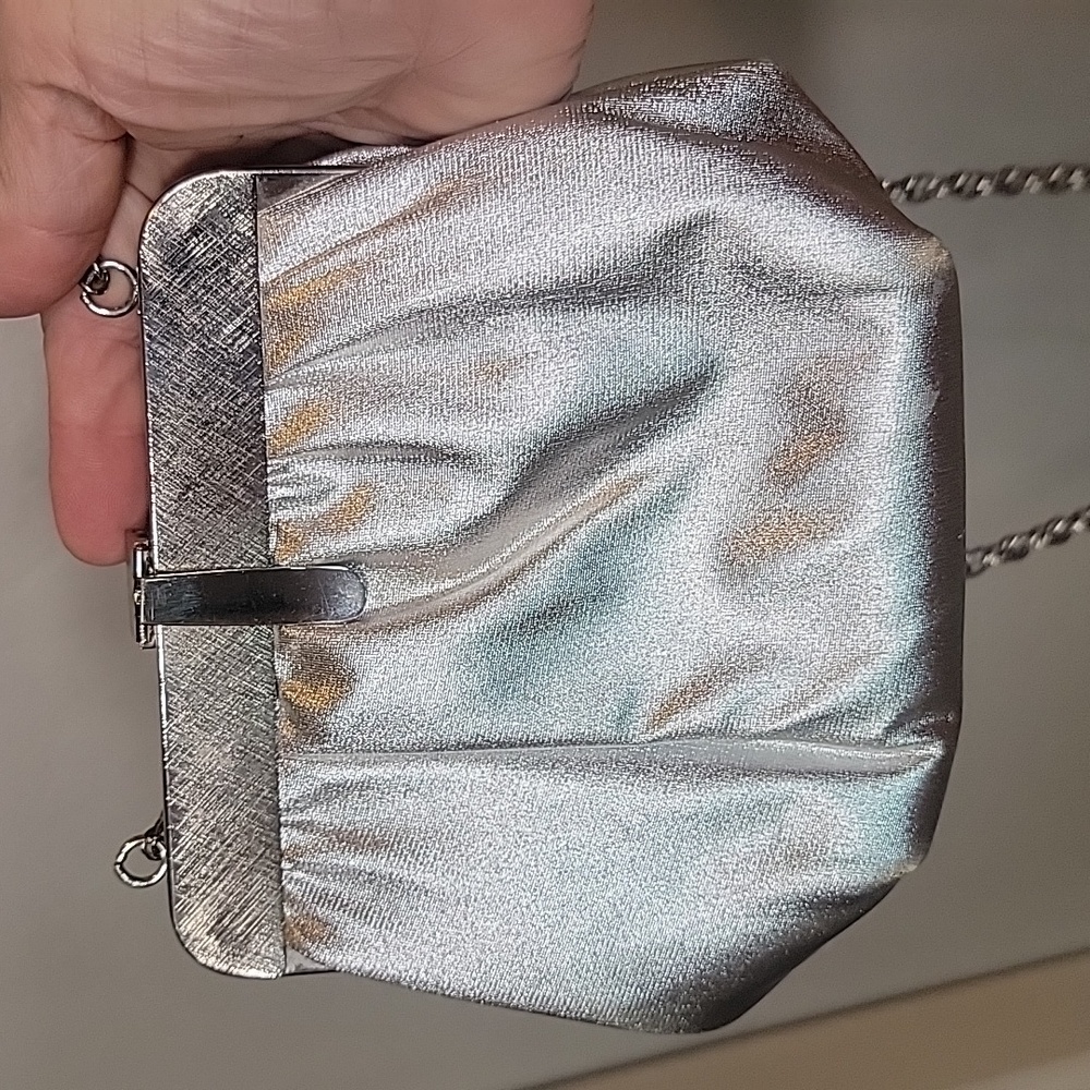 Vintage 1960s Ande Silver Lame Evening Purse